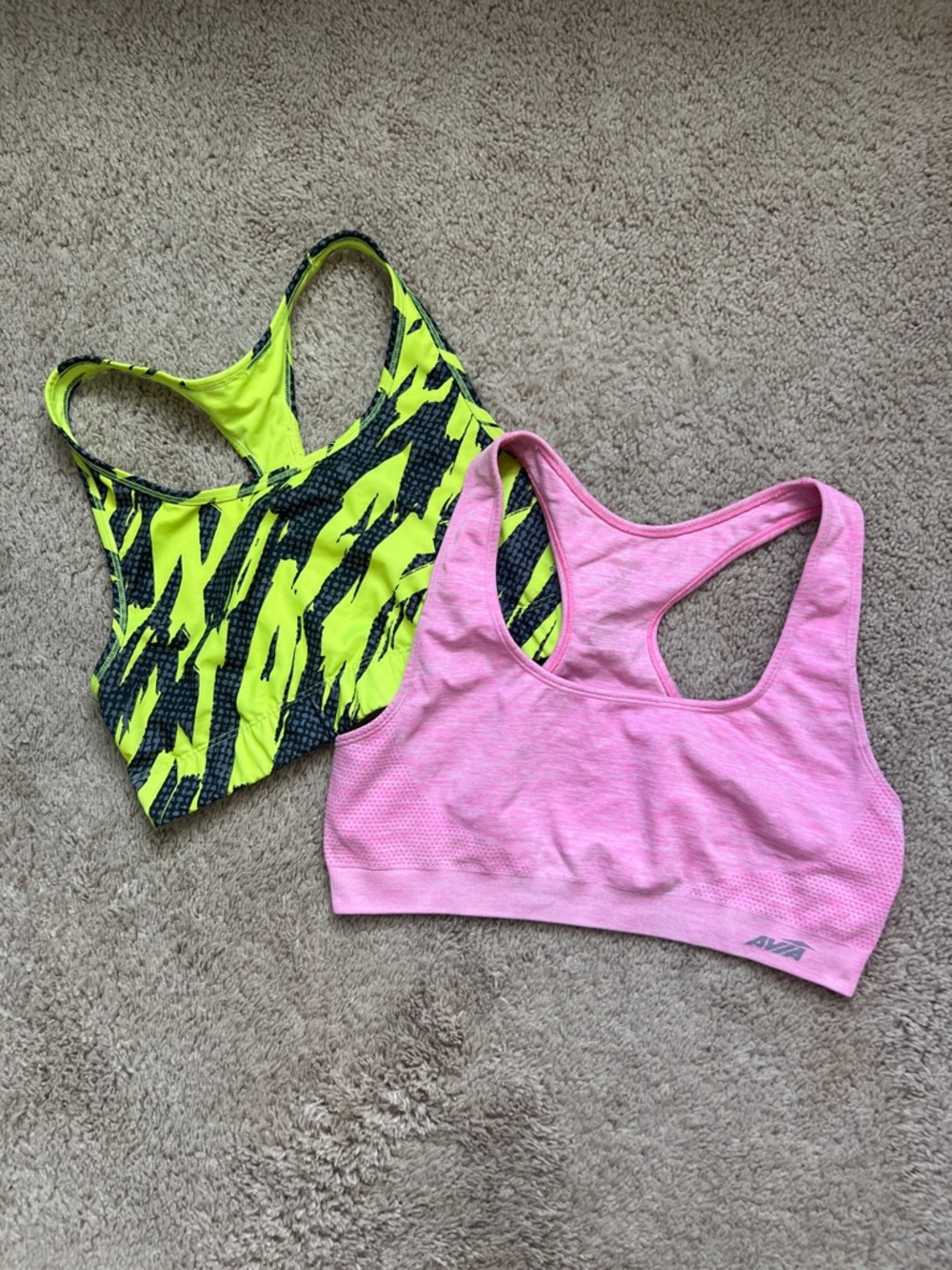 Champion Reversible Neon Yellow & Avia Pink Sports Bras